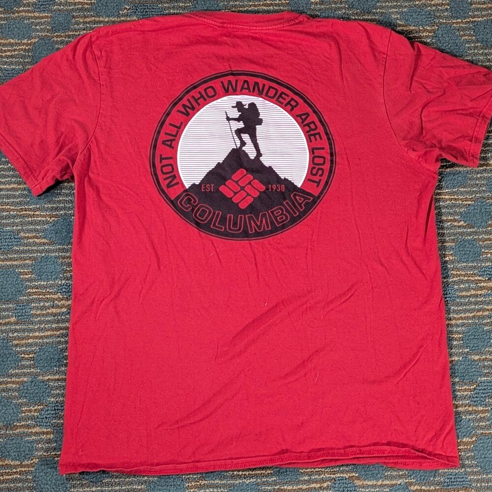 Columbia T-Shirt Large Not All Who Wander Are Lost